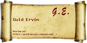 Guld Ervin névjegykártya